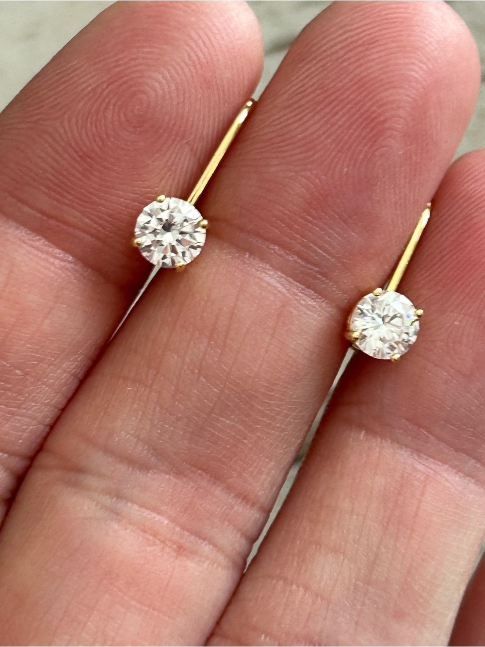 4/$100 Classic Gold Stud Earrings with Clear Stones